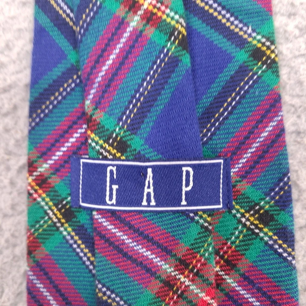 Vintage‎ Gap Necktie Tie Men's Tartan Plaid Made in USA Cotton
